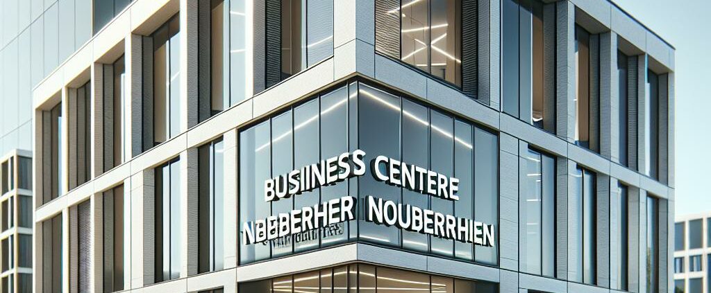 Professionelle Geschäftsadresse des Businesscenter Niederrhein symbolisiert durch ein stilvolles Schild an einer Wand