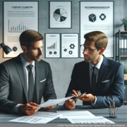 'Professional Consultation for Company Formation' Consultant explains the concept of the entrepreneurial company to client at a consulting meeting