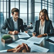 Consultant erkläert wichteg Aspekter vun GmbH Start-up Rot un engem Grënner