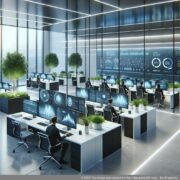 ハイテク機器を備えたモダンなバーチャル オフィス バーチャル オフィスのコンテキストにおけるテクノロジー ツールを使用した最新のワークプレイス デザイン