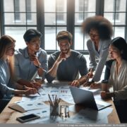 Командна робота при заснуванні GmbH Графік успішного заснування GmbH з партнерами демонструє командну роботу та стратегічне планування.