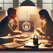 График кој ја прикажува деловната адреса за формирање на GmbH со симболи на заштита на податоците и професионализам.