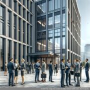 Прафесійныя сеткі перад офісным будынкам у Крэфельдзе Прафесійныя дзелавыя адрасы ў Крэфельдзе спрыяюць паспяховаму наладжванню сетак.