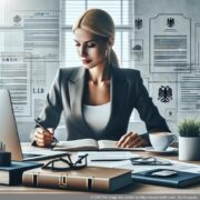 Grafik som illustrerar processen att grunda ett GmbH av en individ med fokus på juridiska aspekter och konsulttjänster.