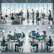 Grafik zum Thema 'Virtuelles Büro vs. traditionelles Büro', zeigt eine professionelle Geschäftsadresse ohne hohe Mietkosten.