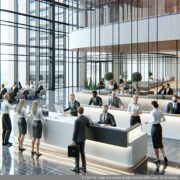 Modernt kontor i Niederrhein Business Center Professionell företagsadress i Krefeld - exempelbild på ett modernt kontor i Niederrhein Business Center.