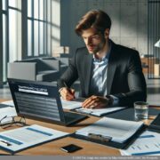 تصویر ثبت نام آنلاین موسس شرکت در ثبت شفافیت با لپ تاپ.