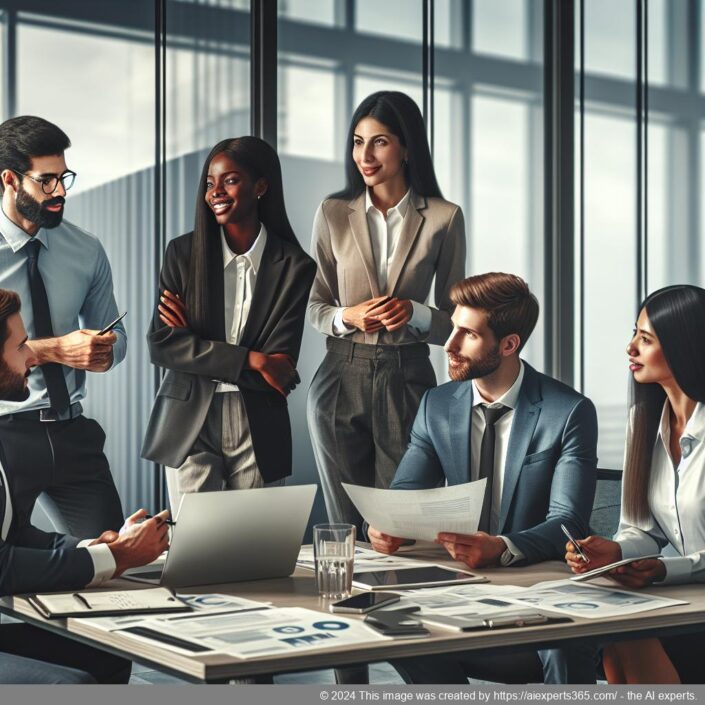 Каманда экспертаў абмяркоўвае стратэгічныя рашэнні адносна выбару кіруючага дырэктара для GmbH.