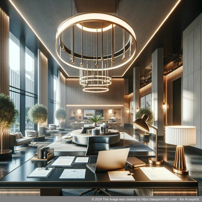 На графіцы паказаны сучасны офіс з надпісам «Віртуальны бізнес-адрас» — сімвалам прафесійнай карпаратыўнай ідэнтычнасці.