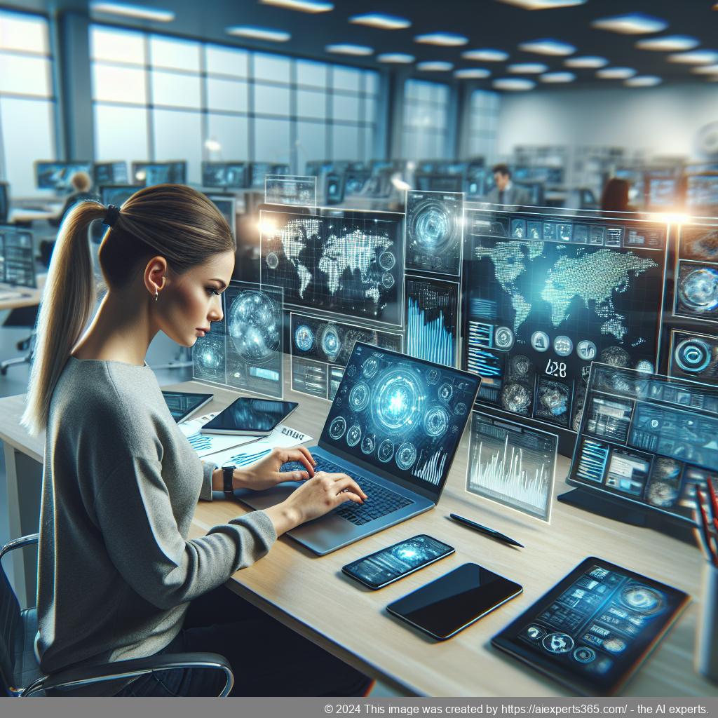 Teammitglied kommuniziert online mit einem virtuellen Assistent