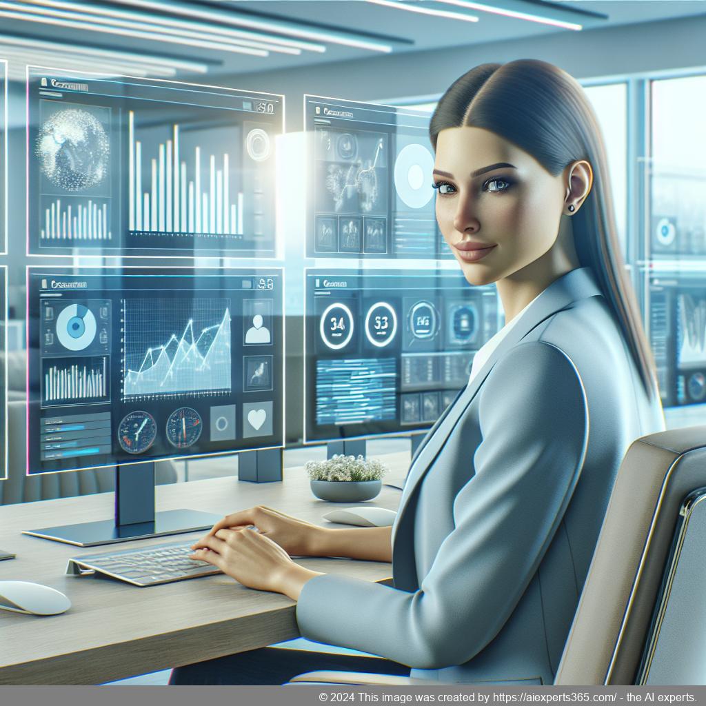 Professionelle virtuelle Sekretärin arbeitet an einem modern eingerichteten Arbeitsplatz