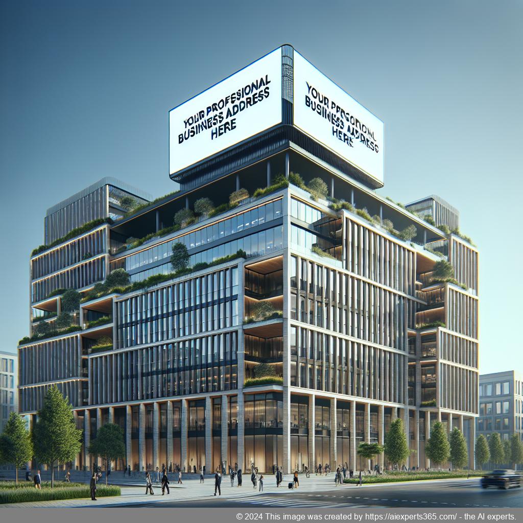 Professionelles Bürogebäude repräsentiert durch eine virtuelle Firmenadresse