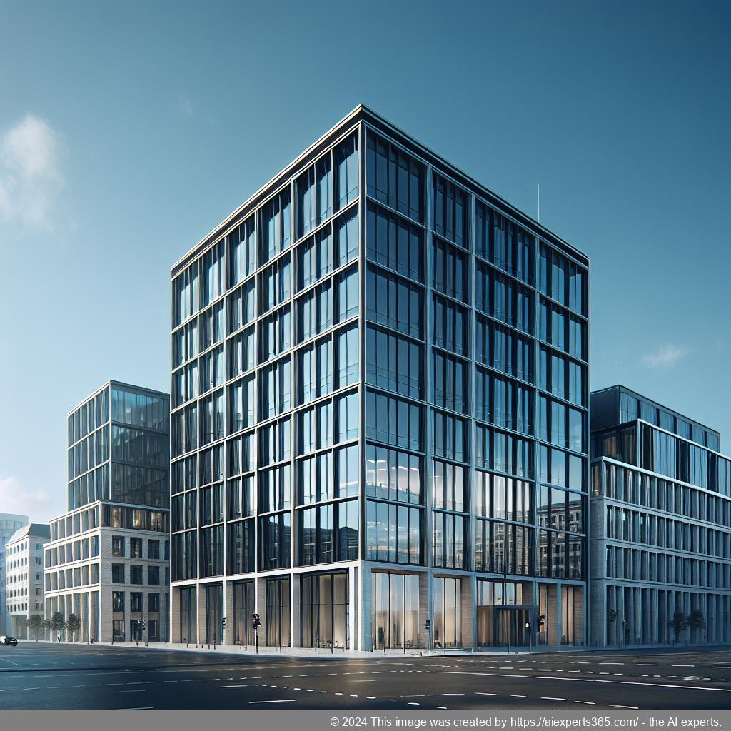 Bild eines Bürogebäudes repräsentiert eine professionelle ladungsfähige Anschrift
