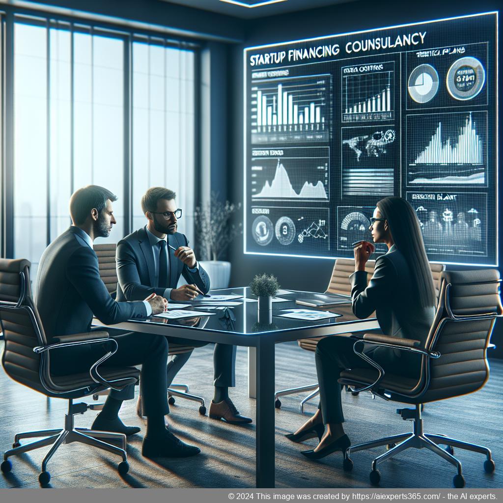 Experten bei einer Gründungsberatung diskutieren über verschiedene Finanzierungsstrategien