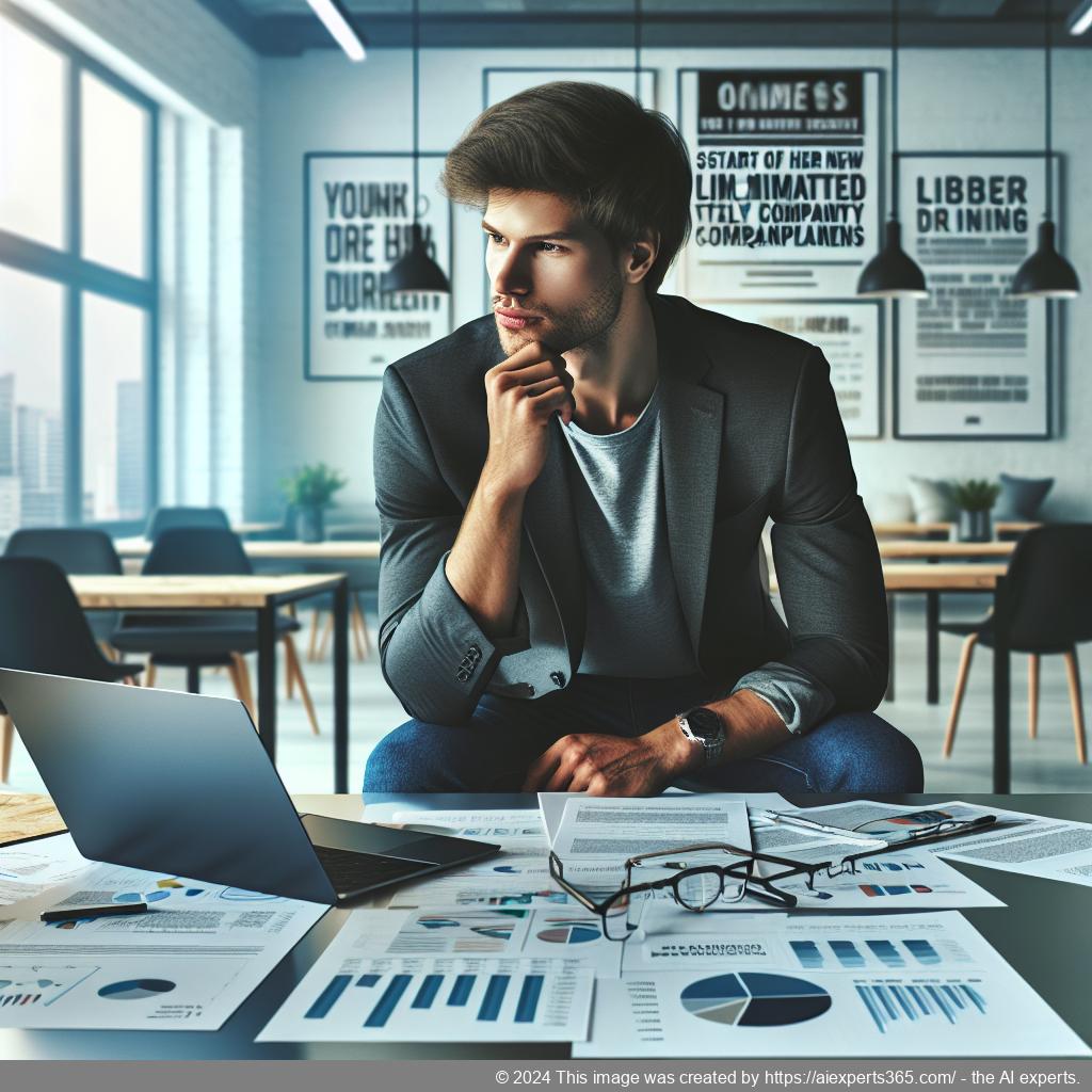 Ein junger deutscher Unternehmer plant die Gründung seiner Unternehmergesellschaft (UG) haftungsbeschränkt mit Fokus auf zielgerichtetes Marketing.