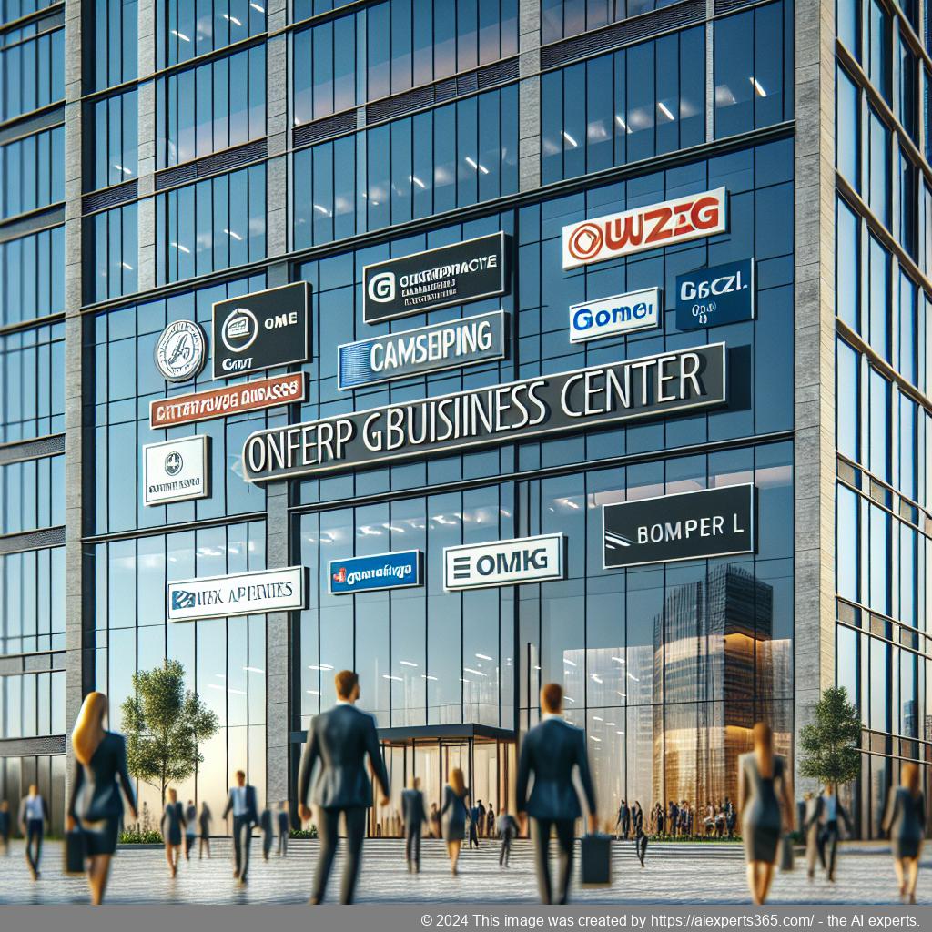 Geschäftszentrum mit repräsentativen Büros symbolisiert die Vorteile einer gemieteten Firmenanschrift