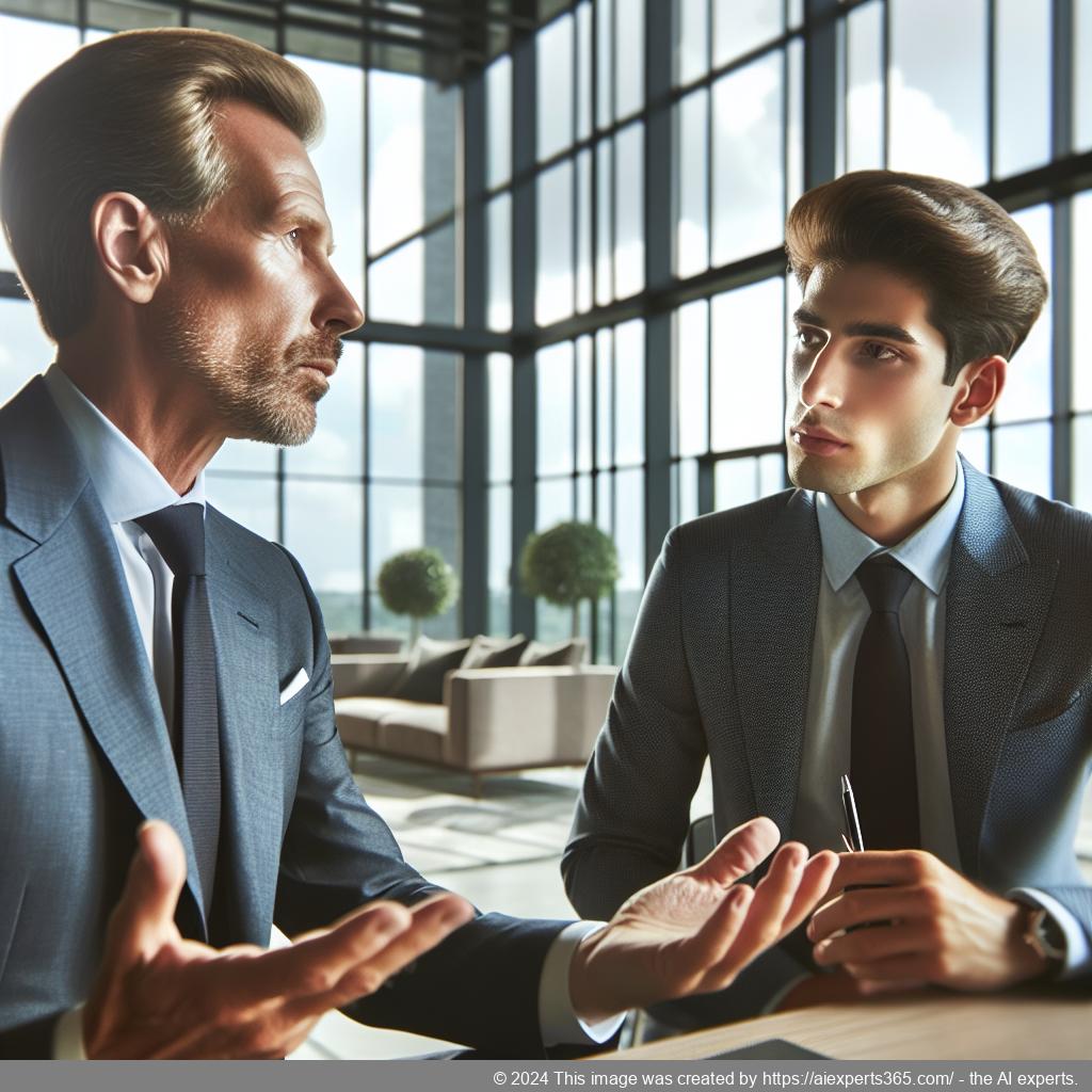 Experte gibt Gründungsberatungen an junge Unternehmer in einem modern gestalteten Büro