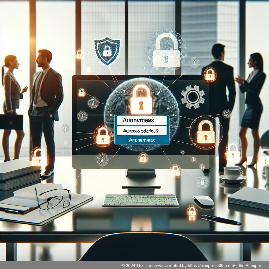 Grafik illustriert Konzepte des Adressschutzes im Impressum für verbesserten Datenschutz in Unternehmen