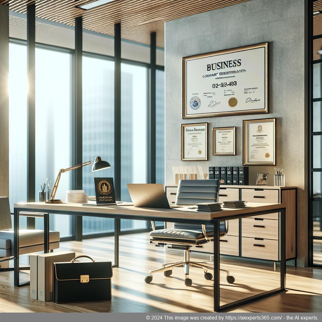 Professionelle Darstellung einer modernen Büroeinrichtung mit Fokus auf Geschäftsadressen.