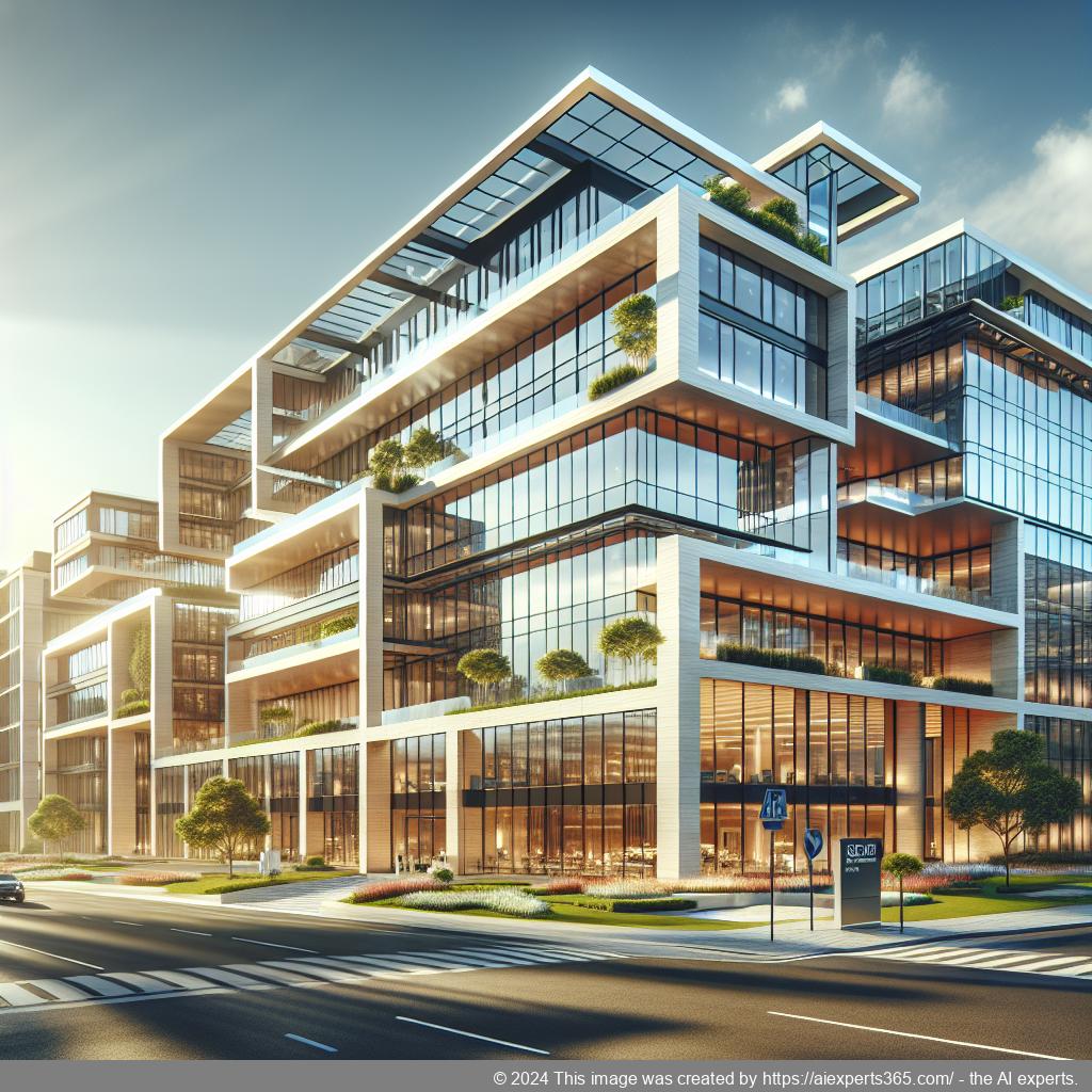 Bild eines modernen Bürogebäudes am Niederrhein, repräsentativ für eine ladungsfähige Firmenadresse.