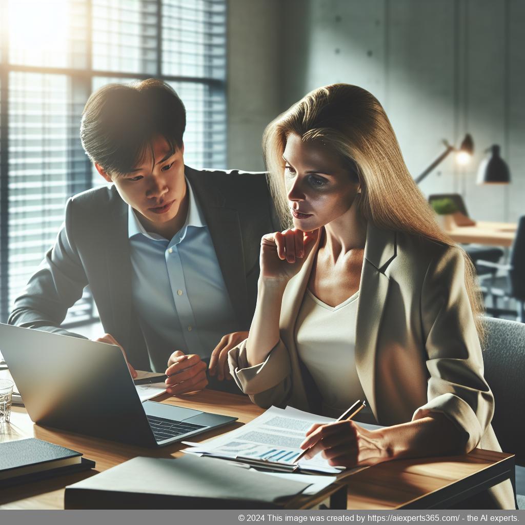 Ein deutscher Gründer arbeitet an seinem Businessplan für die Gründung einer GmbH mit Unterstützung eines Beraters.