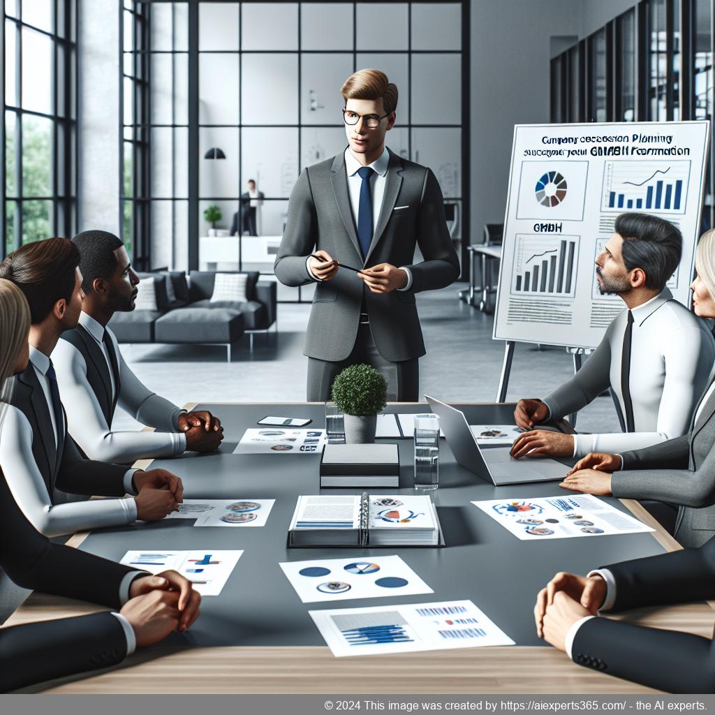 Ein Berater erklärt einem Unternehmer wichtige Schritte zur erfolgreichen Unternehmensnachfolge mit einer GmbH-Gründung.