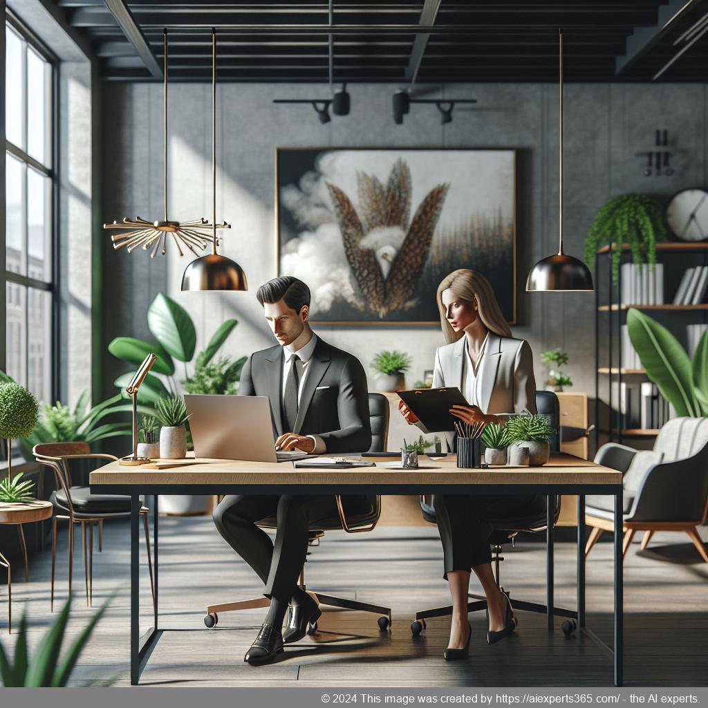 Professionelle Darstellung eines virtuellen Büros mit einer modernen Geschäftsadresse für kleine Unternehmen.