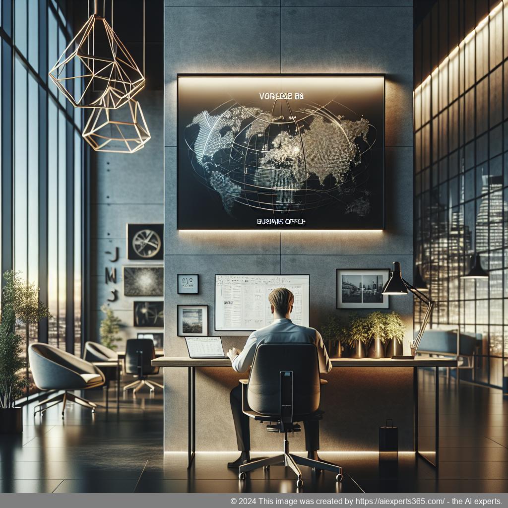 Grafik zeigt verschiedene Aspekte eines virtuellen Büros zur Kostensenkung für Unternehmen.