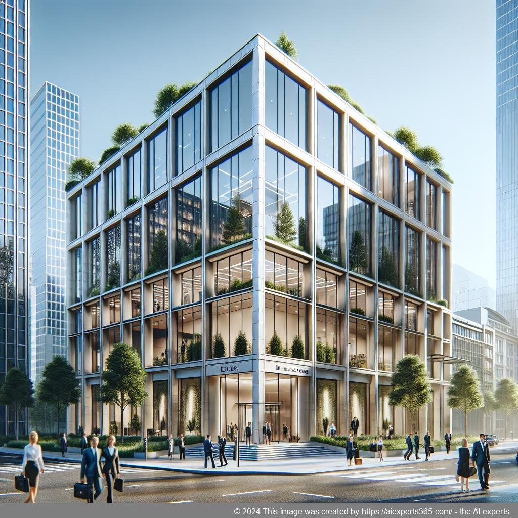 Professionelles Bürogebäude repräsentiert durch Miete einer ladungsfähigen Geschäftsadresse