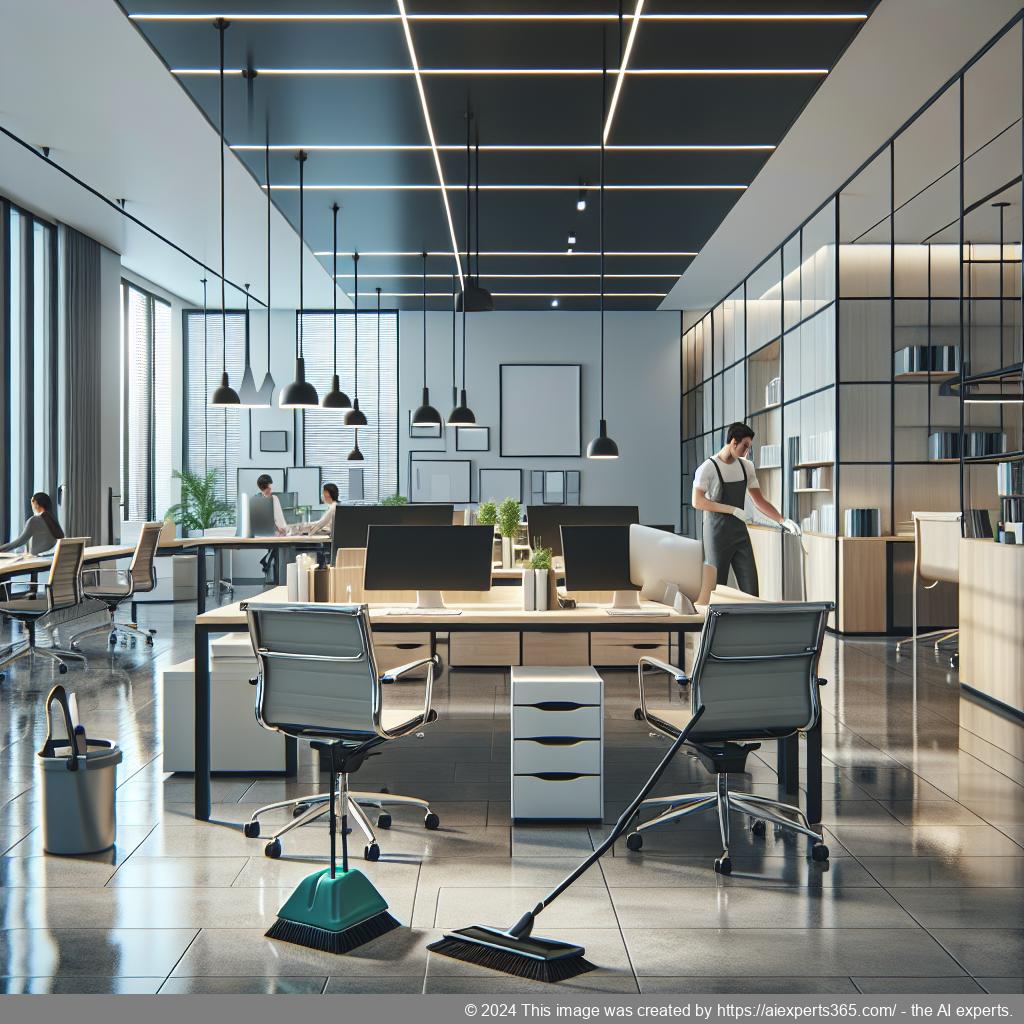 Modern eingerichtetes Büro im Business Center Niederrhein mit Reinigungsdienst