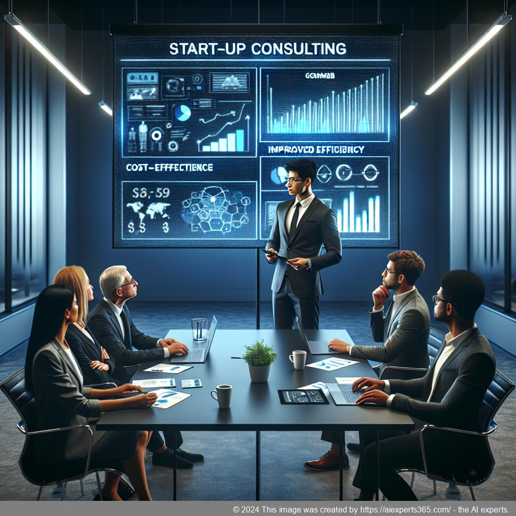 Berater präsentiert Vorteile einer Gründungsberatung für eine GmbH anhand eines Diagramms
