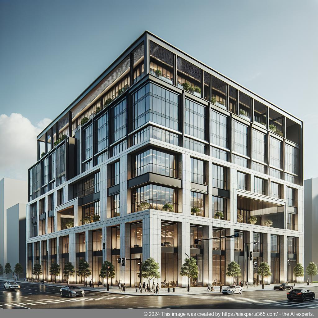 Bild eines stilisierten Bürogebäudes repräsentiert günstige virtuelle Geschäftsadressen