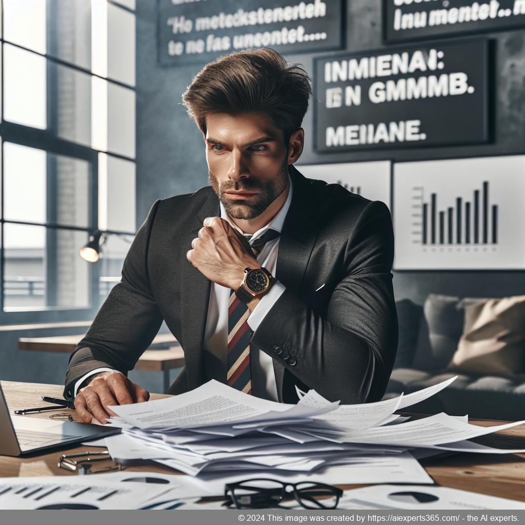 Grafik zeigt einen deutschen Unternehmer bei der Planung seiner GmbH-Gründung mit Dokumenten auf einem Tisch.