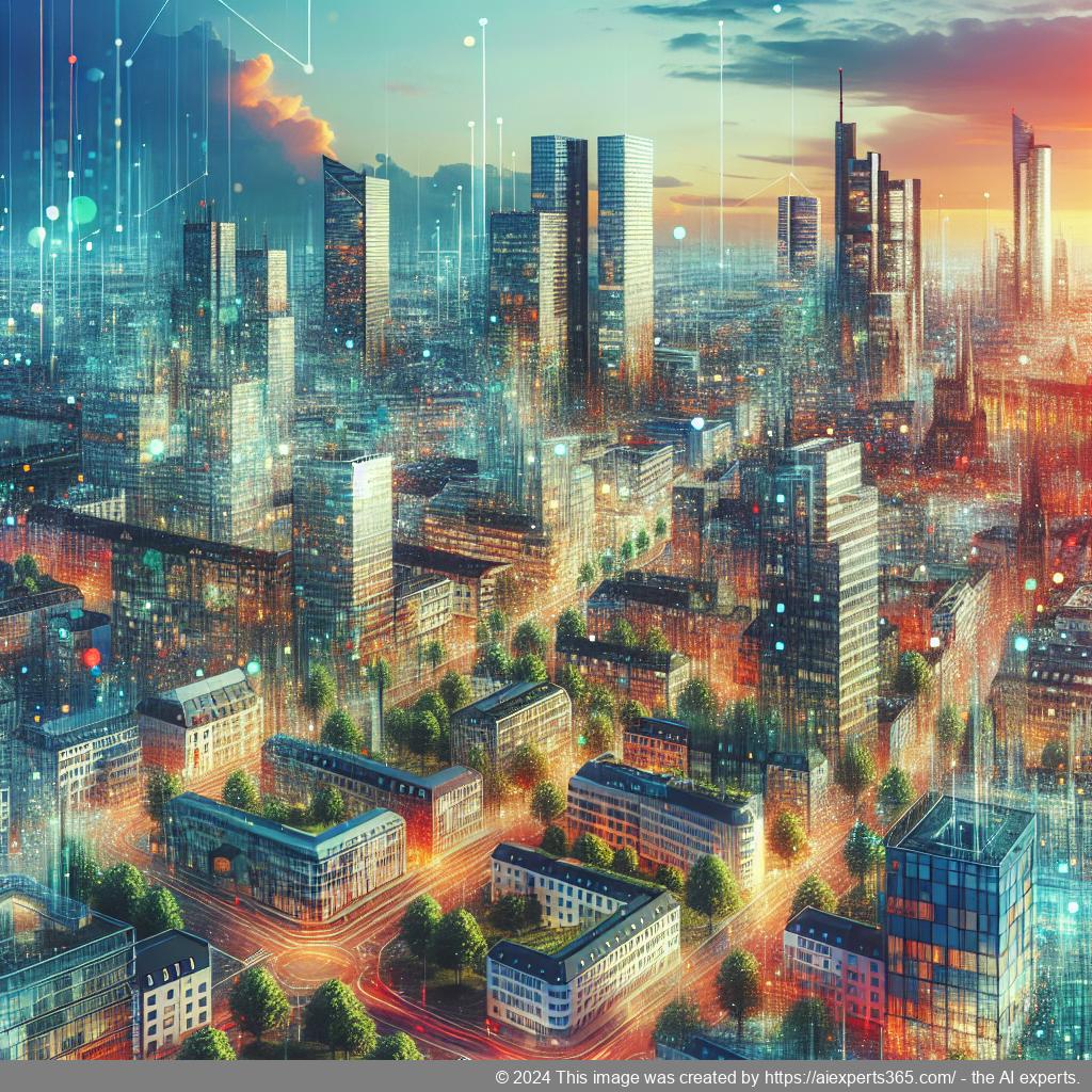 Luftaufnahme von Köln mit markierten Top-Standorten zum Mieten einer Geschäftsadresse