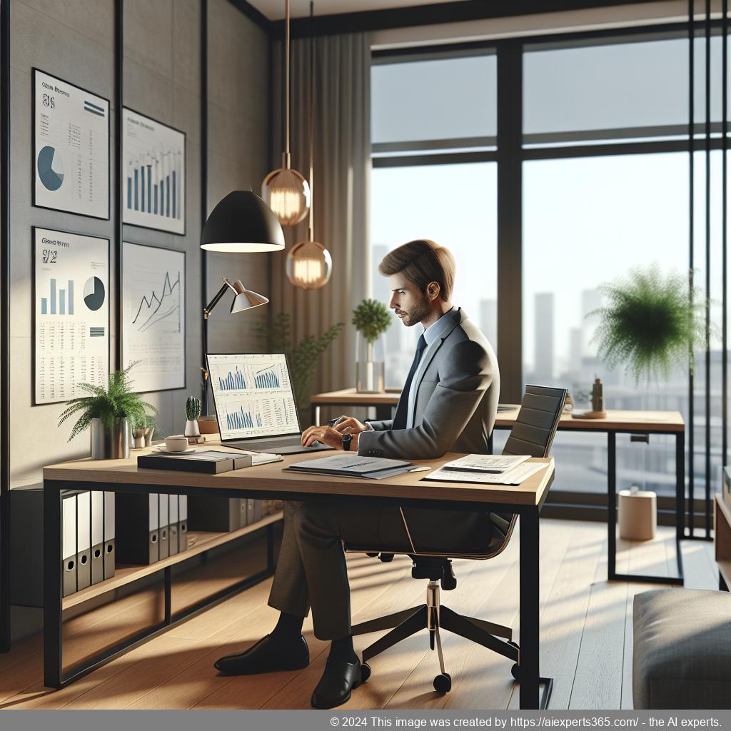 Person arbeitet an einem Businessplan am Computer