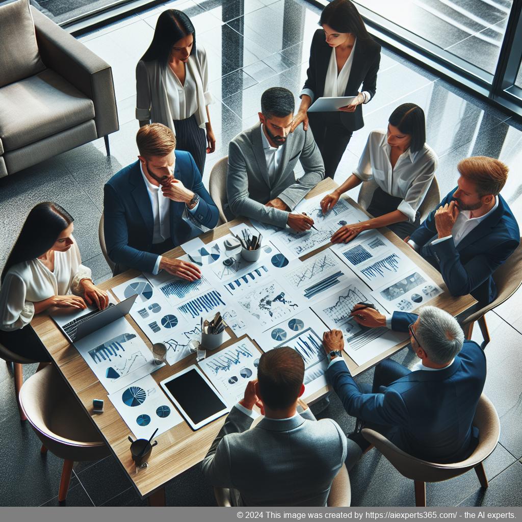 Grafik zum Thema 'Businessplan erstellen' mit Fokus auf Dienstleistungen: Darstellung von Marktanalyse, Kundenbedürfnissen und Finanzplanung.