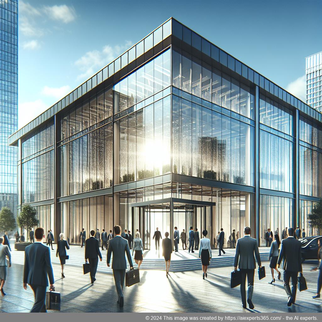 Professioneller Firmensitz im modernen Bürogebäude