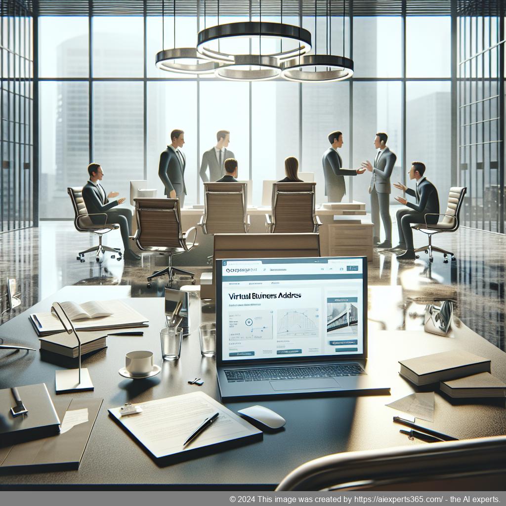Grafik zeigt verschiedene Aspekte der Nutzung einer virtuellen Geschäftsadresse im Marketingkontext.