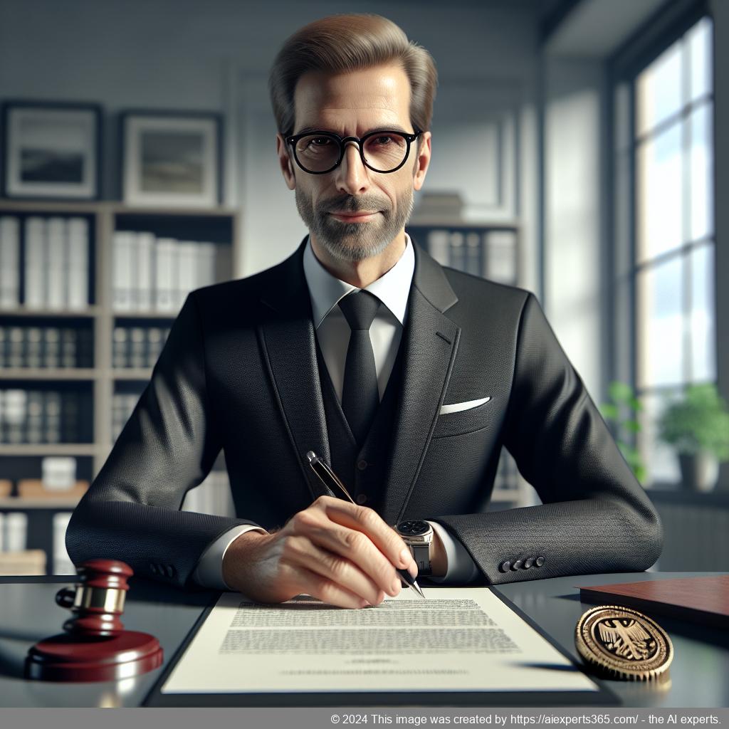 Notar bei der Beurkundung eines Gesellschaftsvertrags zur Gründung einer GmbH.