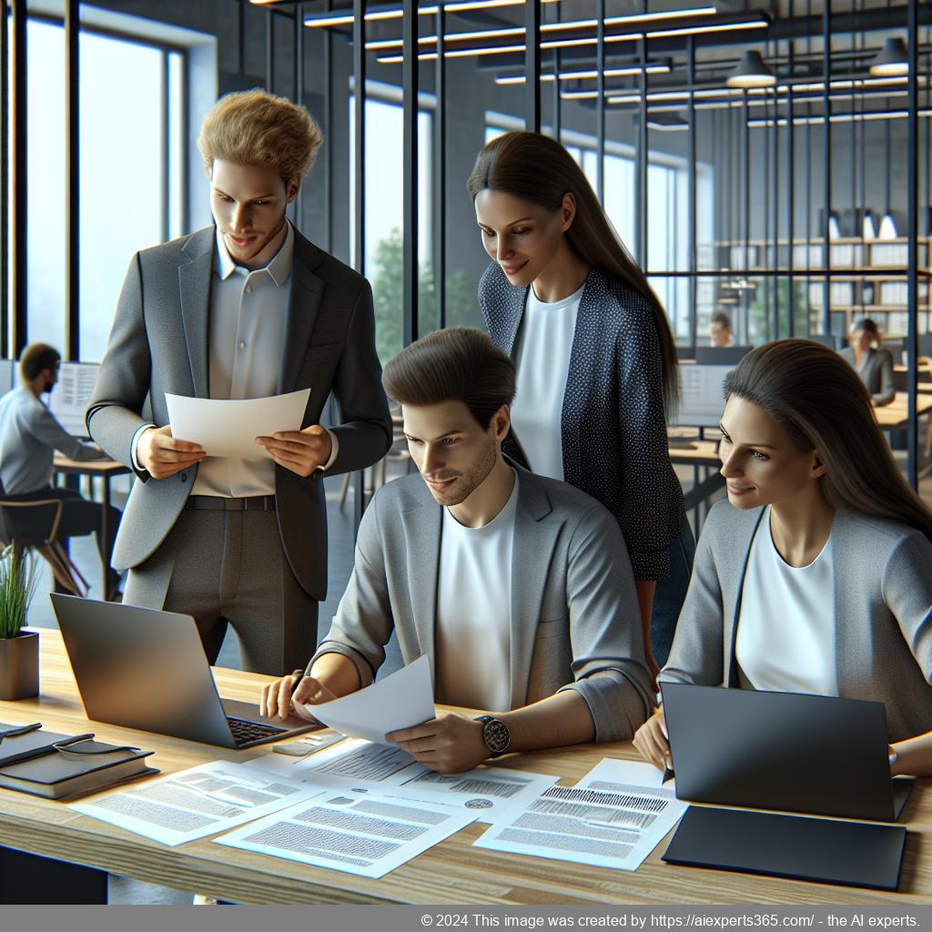 Professionelles Team arbeitet effizient dank Büroservice in einem modern eingerichteten Büro in Krefeld