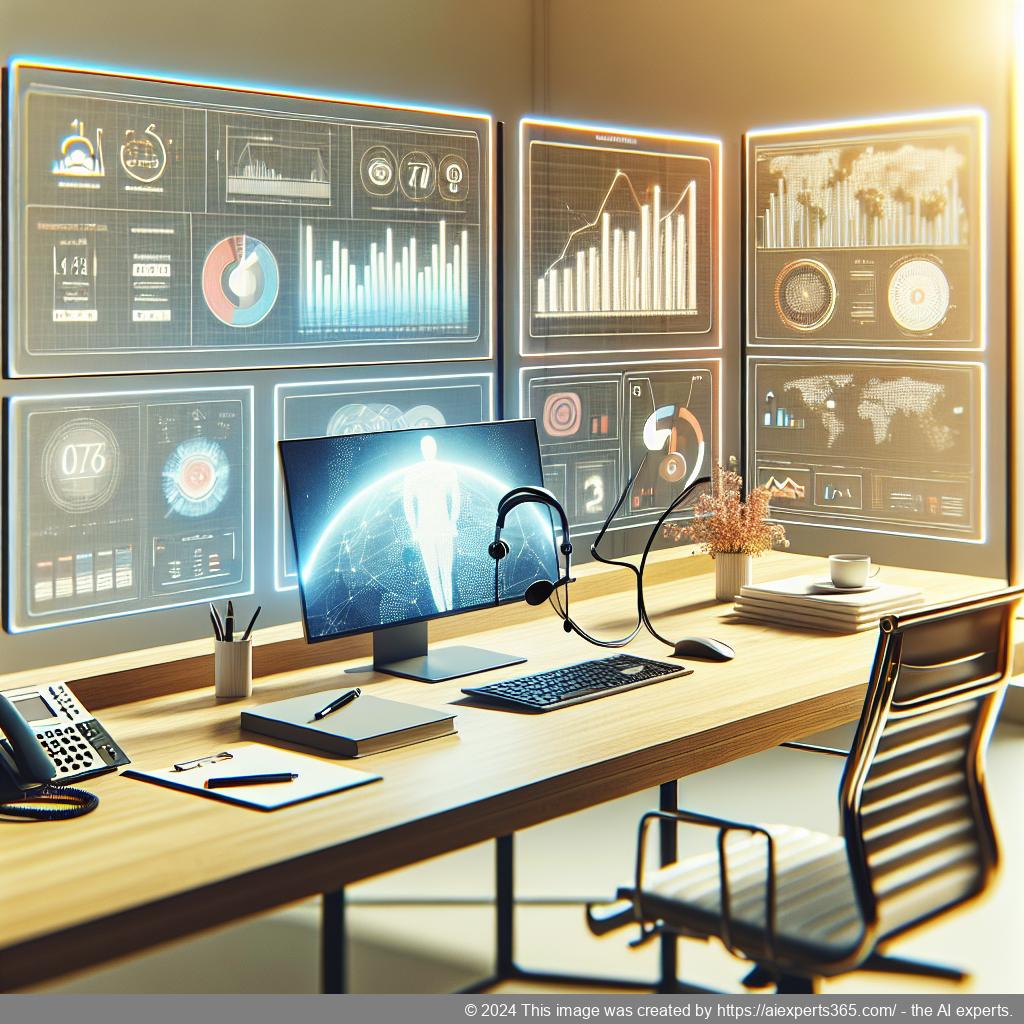 Professionelle Darstellung eines virtuellen Büros mit Fokus auf Kundendienstlösungen.