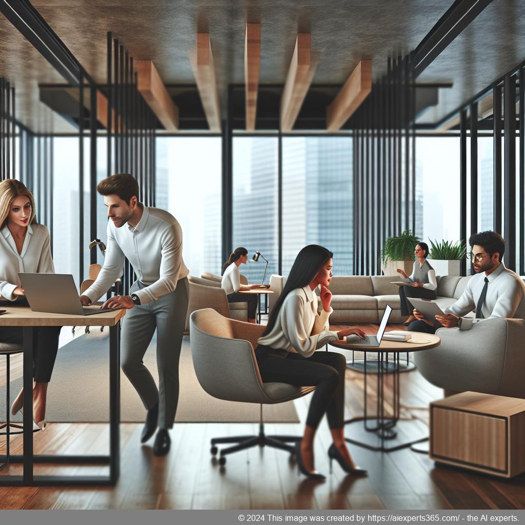 Grafik zeigt den Einfluss eines virtuellen Firmensitzes auf Mitarbeitermotivation mit Symbolen für Flexibilität und Professionalität.