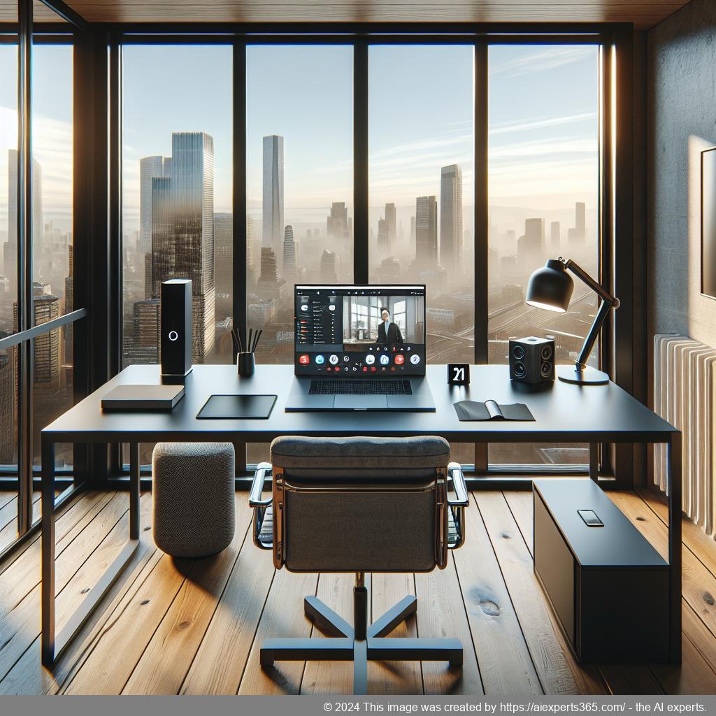 Moderne Arbeitsumgebung mit Technologie für ein virtuelles Büro