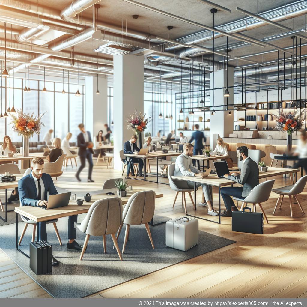 Professionelle Arbeitsumgebung in einem Coworking-Space symbolisiert durch moderne Büroeinrichtung