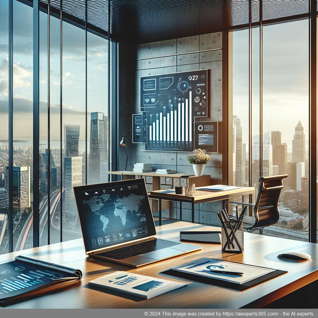 Grafik eines modernen Bürosymbols mit dem Text 'Virtueller Unternehmenssitz' zur Darstellung des Konzepts des Datenschutzes für Unternehmer.