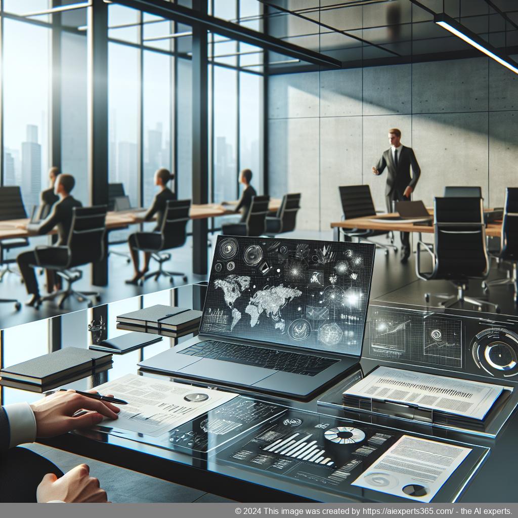 Grafik eines modernen Bürosymbols mit dem Text 'Virtueller Unternehmenssitz' im Vordergrund.