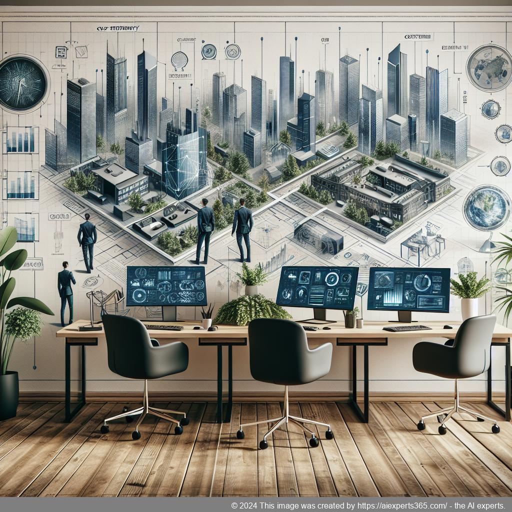 Modernes Konzept eines virtuellen Büros mit Fokus auf Kosteneffizienz