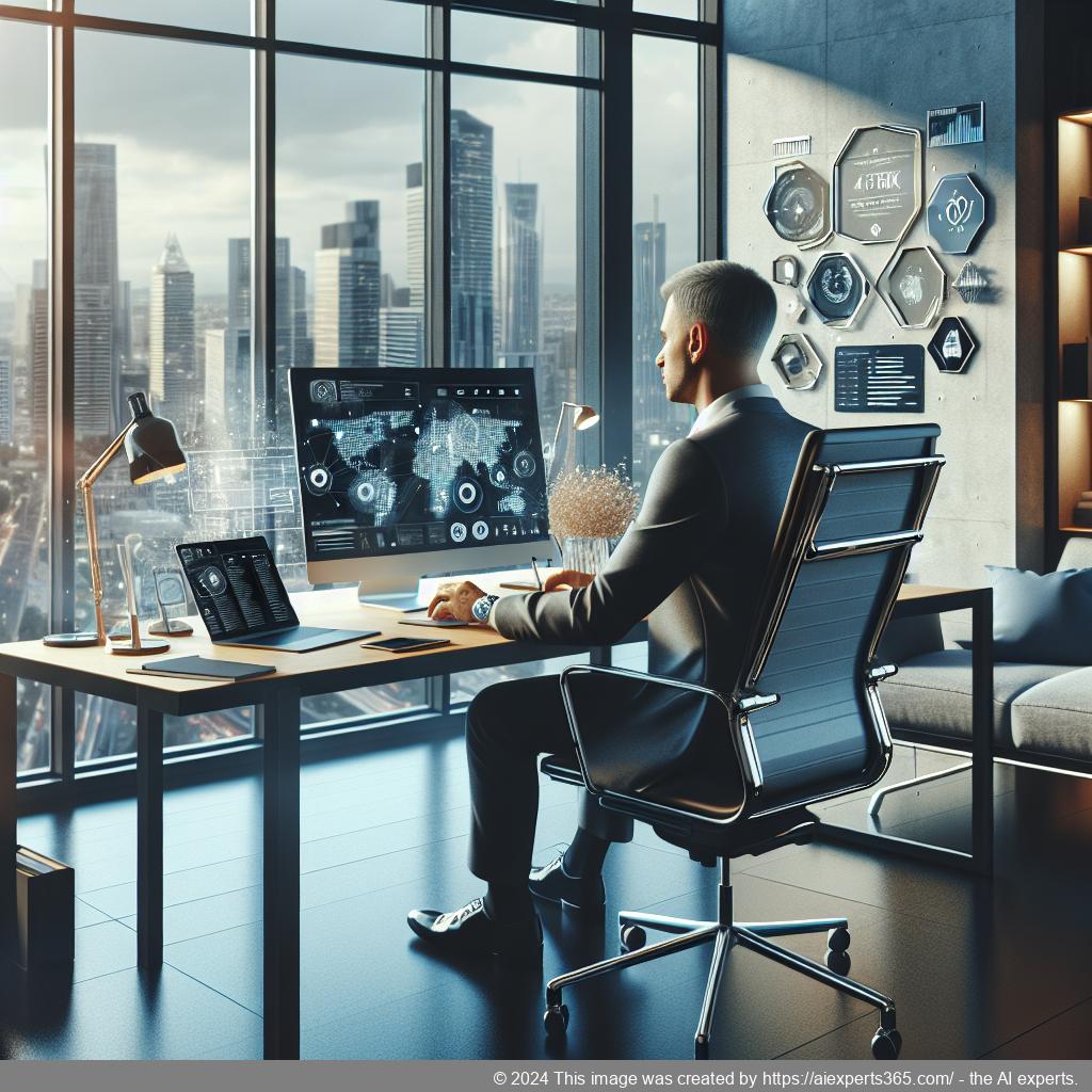 Modernes Homeoffice mit digitaler Technologie symbolisiert kosteneffizientes Arbeiten durch ein virtuelles Büro