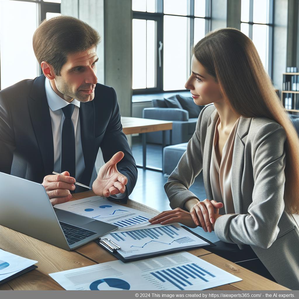 Experte berät Unternehmer bei der Gewerbeanmeldung im Büro