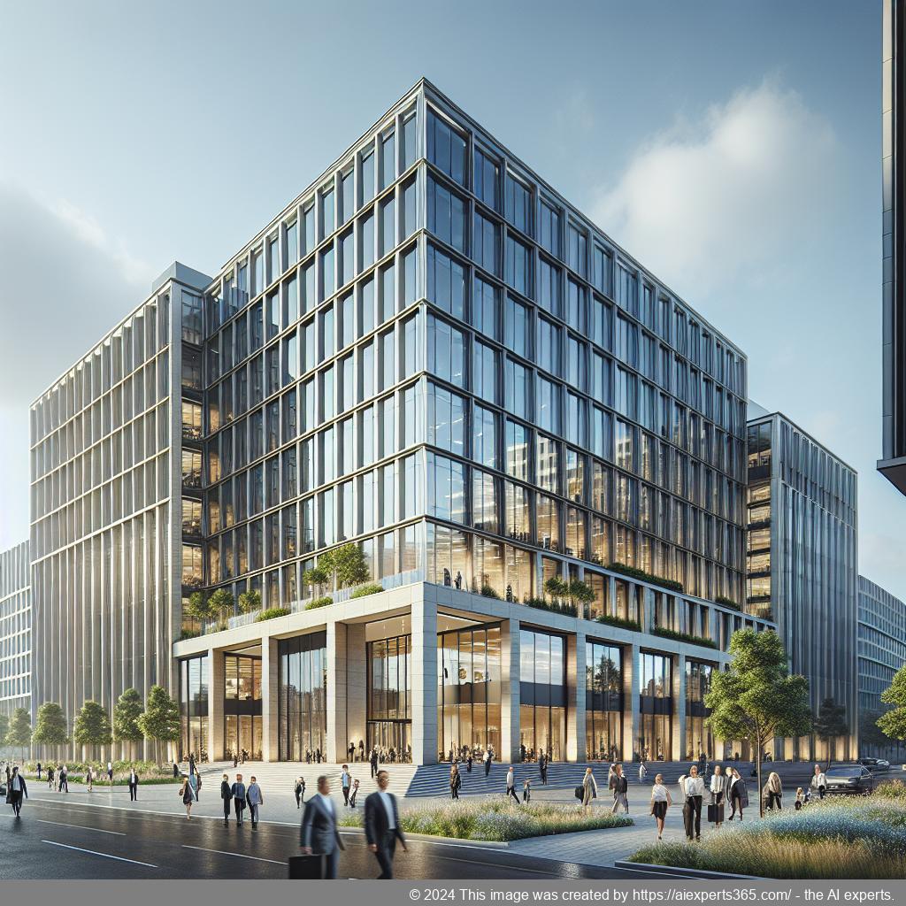 Professionelles Bürogebäude repräsentiert eine ladungsfähige Geschäftsadresse